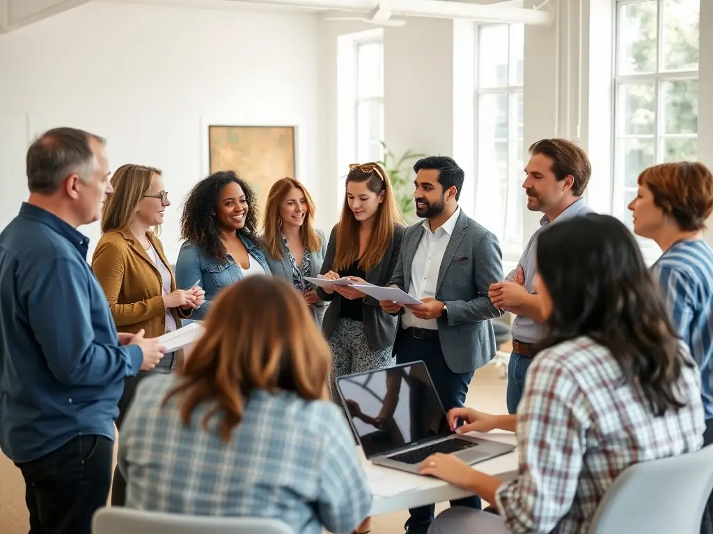 A collaborative session on program development, where nonprofit leaders are designing and refining their community programs to maximize impact.