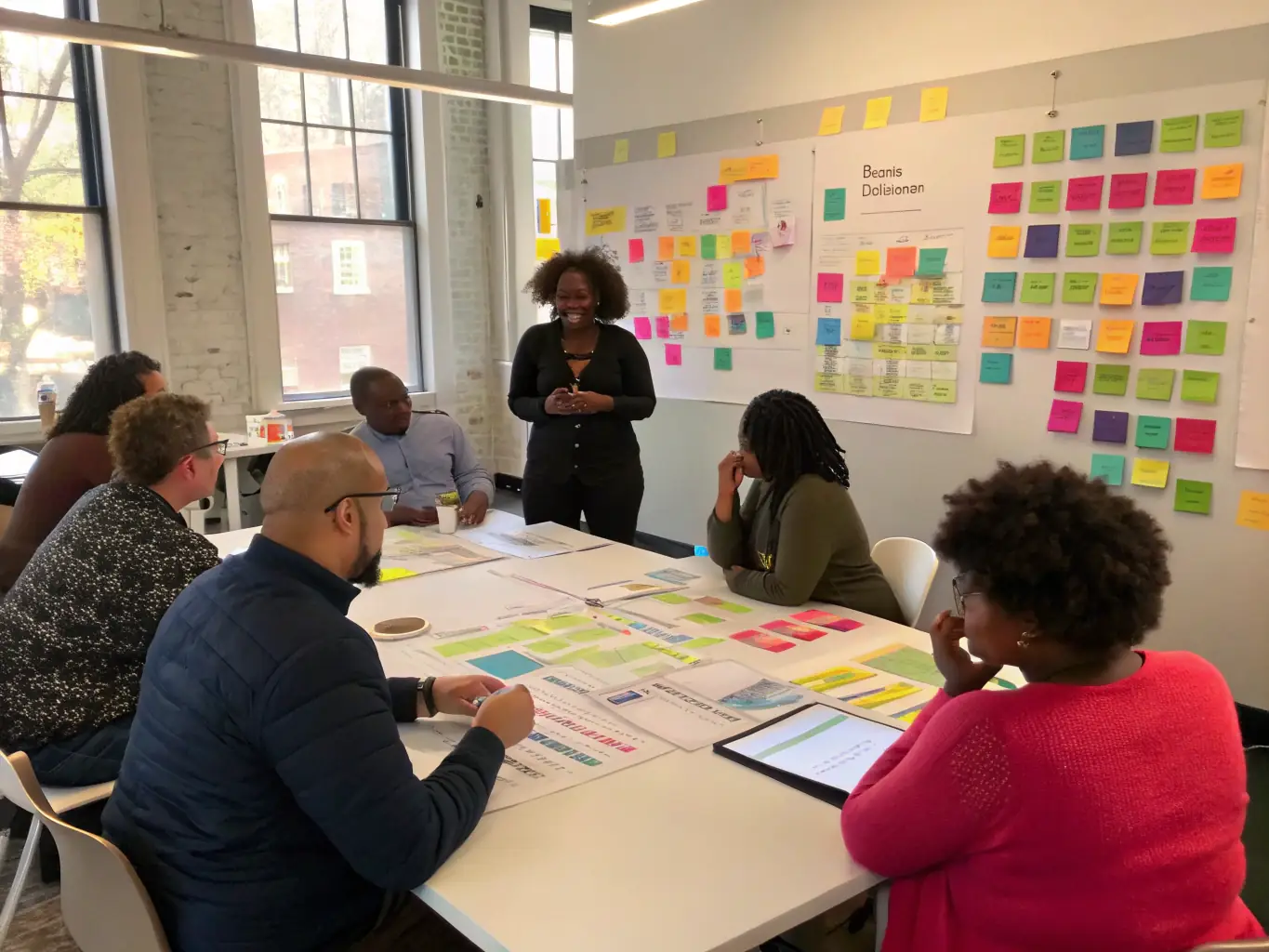 A dynamic workshop session on fundraising strategies, with participants brainstorming innovative approaches to donor engagement and grant writing.